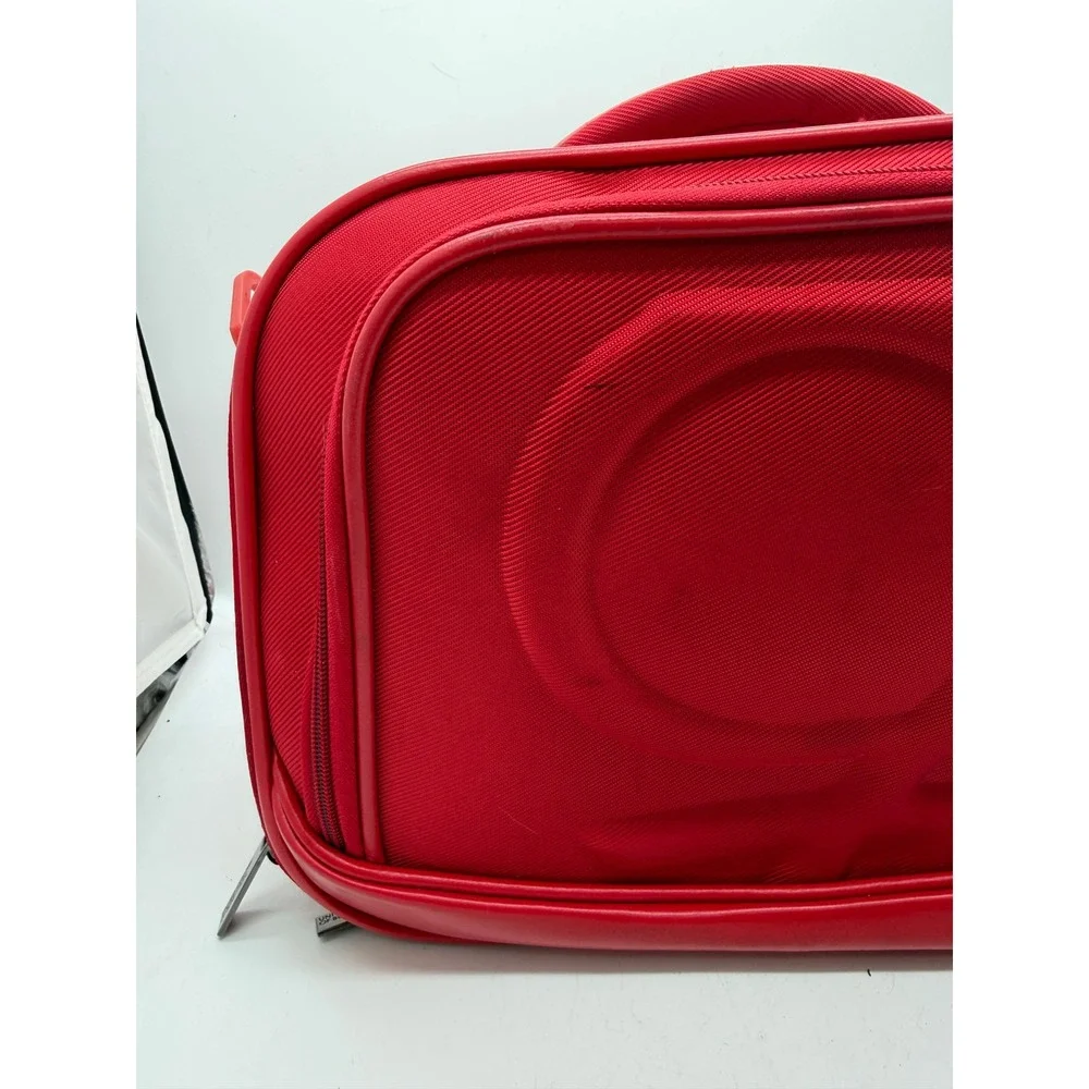 United Colors of Benetton Red Vanity Case Travel Cosmetic Bag Mirror Organizer